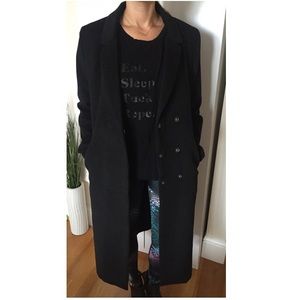 Long duster length pea coat